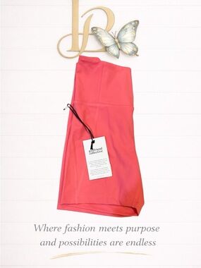 Girlfriend collective NWT size S Coral-Pink High-Rise Active Shorts  Geranium